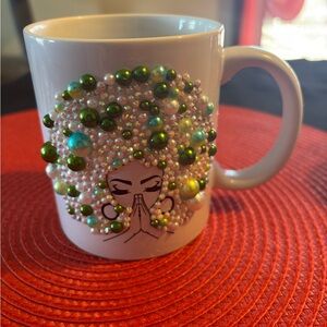 Beaded Afro Art Mug